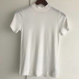 Vince White Mock Neck T-Shirt